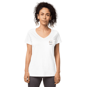 R Z Threads Premium Quality Women’s 100% Organic Cotton Fitted V-Neck T-Shirt